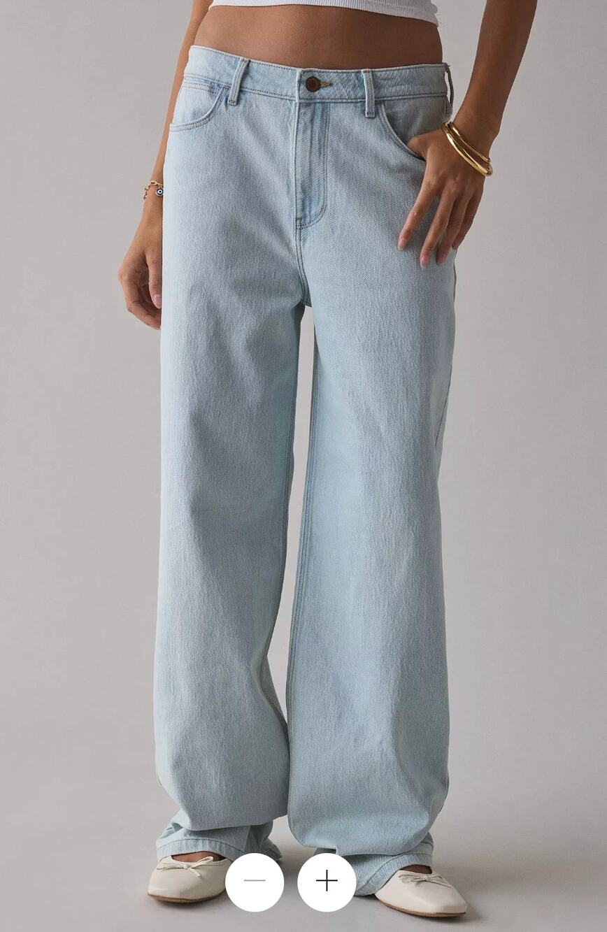 Wrangler Worldwide Mid Rise Wide Leg Jeans Light Wash Blue 32 / 14